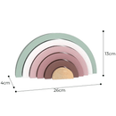 PolarPlay Wooden Rainbow Stacker Nesting Blocks Puzzle Toy – Rose