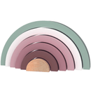 PolarPlay Wooden Rainbow Stacker Nesting Blocks Puzzle Toy – Rose