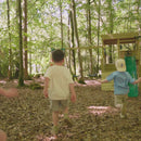 Rebo 2 Tier XL Lookout Tower Playhouse with Double Swing and Climbing Wall plus Slide