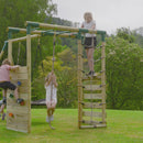 Rebo Wooden Garden Swing Set with Monkey Bars - Venus Green