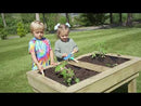 Rebo Wooden Learn and Grow Planter Double with Greenhouse