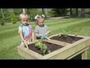 Rebo Wooden Learn and Grow Planter Double with Greenhouse