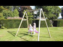 Rebo Active Kids Range Wooden Garden Double Swing with Baby Seat – Pink