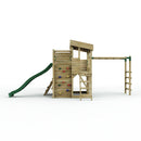 Rebo 2 Tier XL Lookout Tower Playhouse with Double Swing and Monkey Bars plus Climbing Wall and Slide