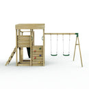 Rebo 2 Tier XL Lookout Tower Playhouse with Double Swing and Slide