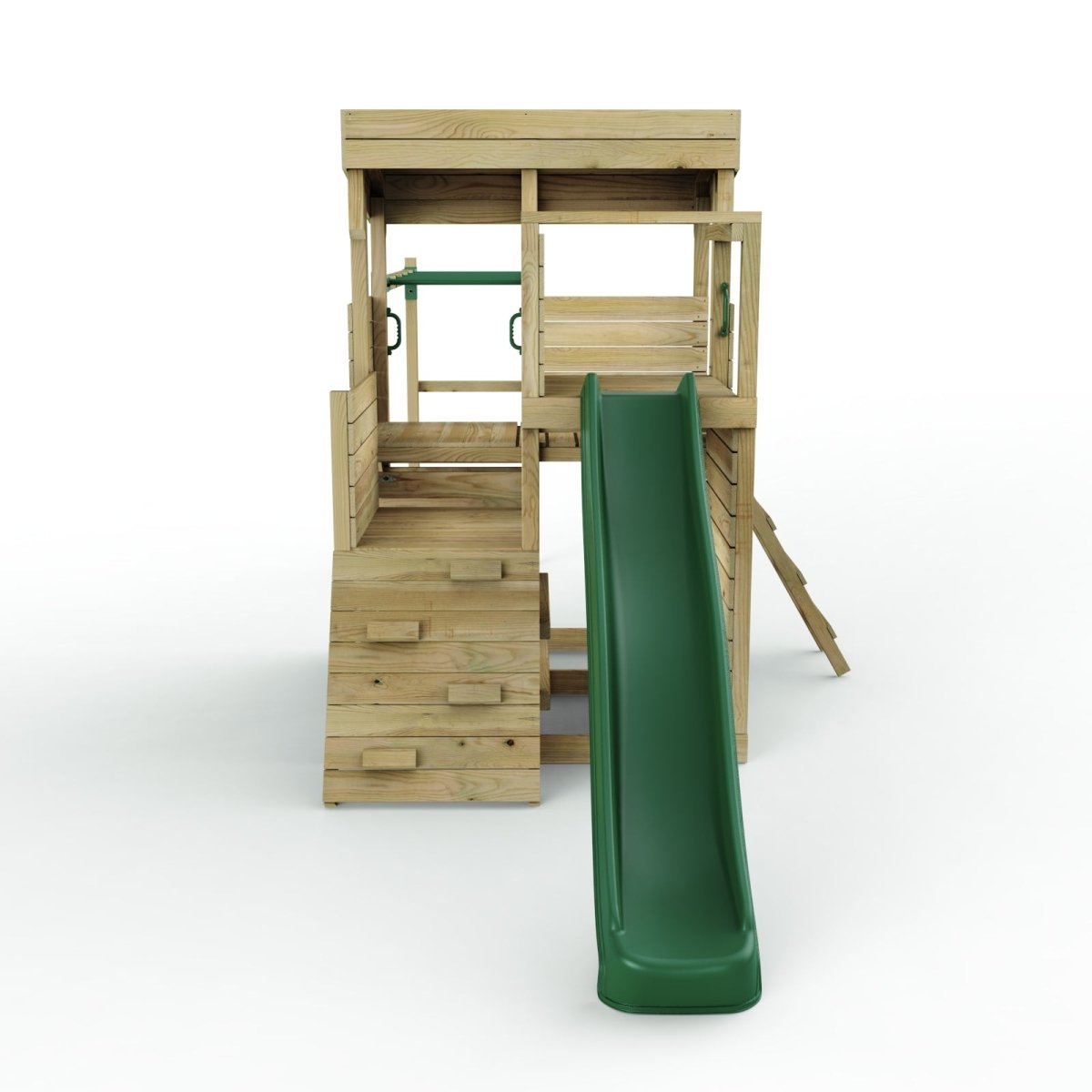 Rebo 2 Tier XL Lookout Tower Playhouse with Monkey Bars and Slide