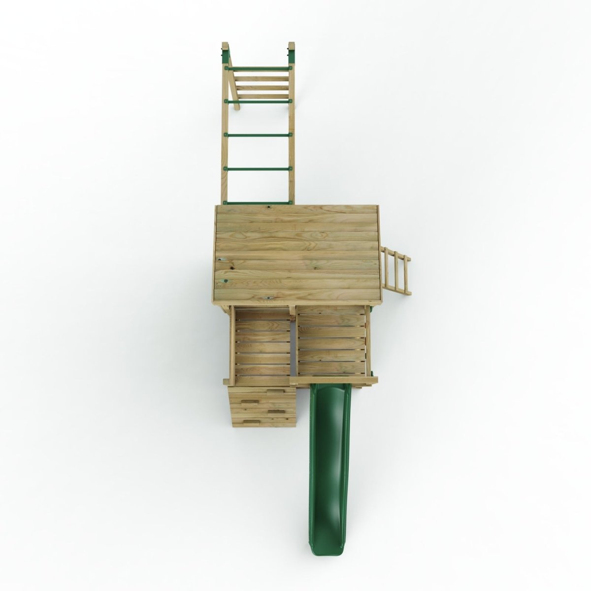 Rebo 2 Tier XL Lookout Tower Playhouse with Monkey Bars and Slide