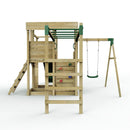 Rebo 2 Tier XL Lookout Tower Playhouse with Single Swing and Monkey Bars plus Slide