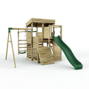 Rebo 2 Tier XL Lookout Tower Playhouse with Single Swing and Monkey Bars plus Slide