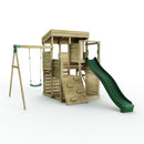 Rebo 2 Tier XL Lookout Tower Playhouse with Single Swing and Slide