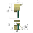 Rebo 2 Tier XL Lookout Tower Playhouse with Slide