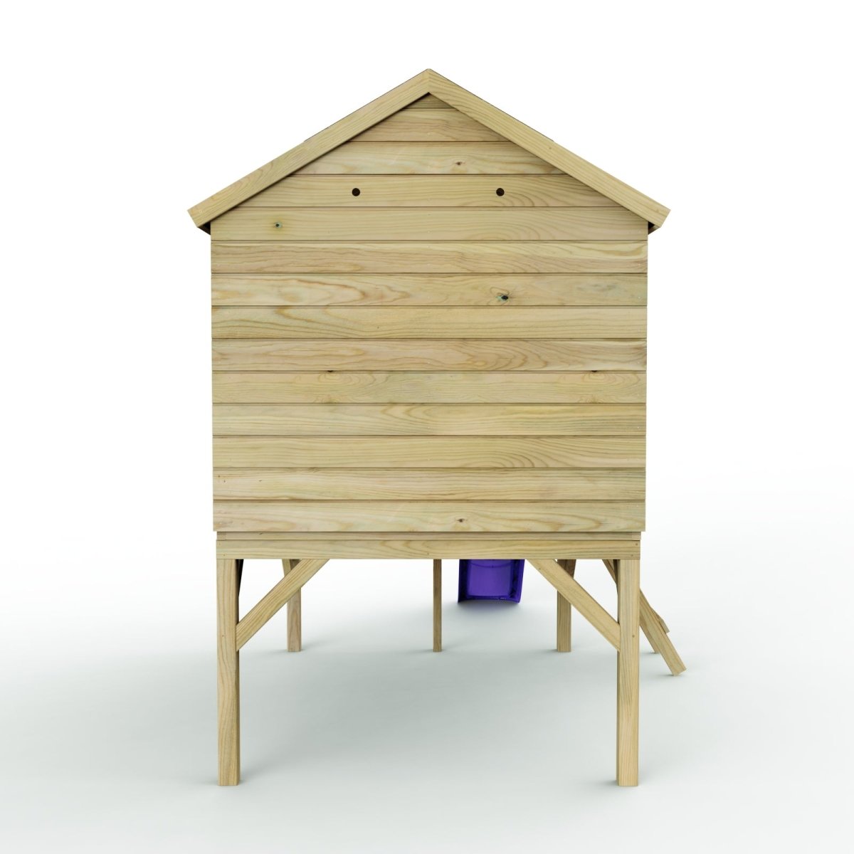 Rebo 5FT x 5FT Childrens Wooden Garden Playhouse on Deck with 6ft Slide - Pheasant Purple