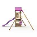 Rebo Adventure Wooden Climbing Frame, Swing Set and Slide - Rainier Pink