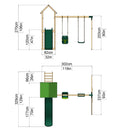 Rebo Climbing Frame with Swing and Slide - Rainier