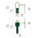 Rebo Adventure Wooden Climbing Frame, Swing Set and Slide - Rushmore