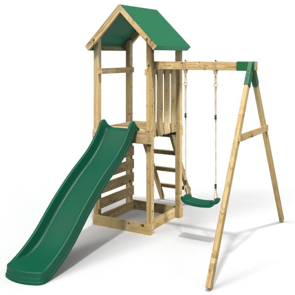 Rebo Adventure Wooden Climbing Frame, Swing Set and Slide - Rushmore