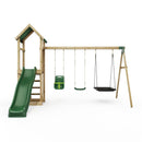 Rebo Adventure Wooden Climbing Frame, Swing Set and Slide - Snowdon