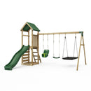 Rebo Adventure Wooden Climbing Frame, Swing Set and Slide - Snowdon