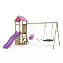 Rebo Adventure Wooden Climbing Frame, Swing Set and Slide - Snowdon