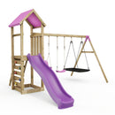 Rebo Adventure Wooden Climbing Frame, Swing Set and Slide - Snowdon