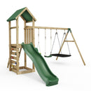 Rebo Adventure Wooden Climbing Frame, Swing Set and Slide - Snowdon