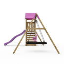 Rebo Adventure Wooden Climbing Frame, Swing Set and Slide - Snowdon