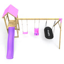Rebo Adventure Wooden Climbing Frame, Swing Set and Slide - Snowdon