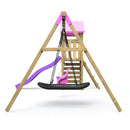 Rebo Adventure Wooden Climbing Frame, Swing Set and Slide - Snowdon