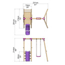 Rebo Single Swing Set with Slide - Apollo Purple