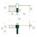 Rebo Climbing Frame with Single Swing and Slide plus Ninja Monkey Bars - Arvon
