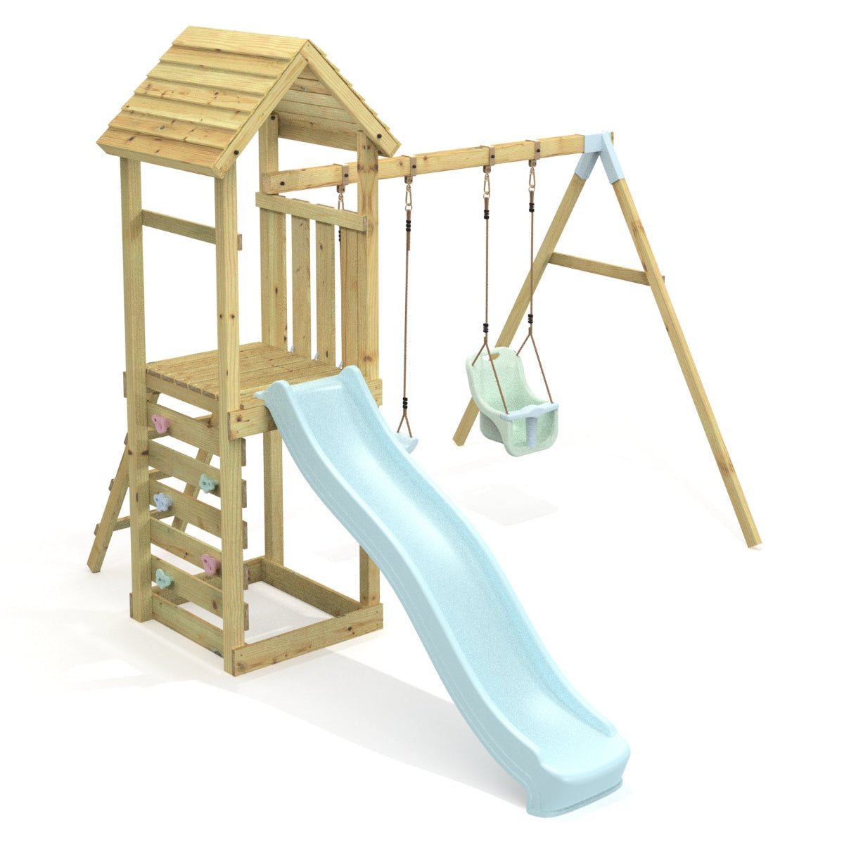 Rebo Climbing Frame with Swing and Slide - Rainier