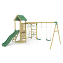 Rebo Climbing Frame with Triple Swing and Slide plus Ninja Monkey Bars - Pelion