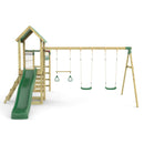 Rebo Climbing Frame with Triple Swing and Slide plus Ninja Monkey Bars - Pelion