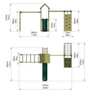 Rebo Climbing Wall with Swings, Slide & Monkey Bars - Carpathian Green