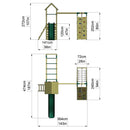 Rebo Climbing Wall with Swings, Slide & Monkey Bars - Carpathian Green