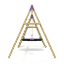 Rebo Double Swing Set with Climbing Wall - Sage Purple