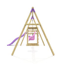 Rebo Double Swing Set with Slide - Luna Purple
