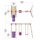 Rebo Double Swing Set with Slide - Odyssey Purple