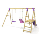 Rebo Double Swing Set with Slide - Odyssey Purple