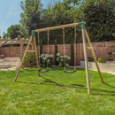 Rebo Double Wooden Garden Swing Set - Venus