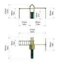 Rebo Extended Tower Wooden Climbing Frame with Swings & Slide - Arvon
