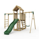 Rebo Extended Tower Wooden Climbing Frame with Swings & Slide - Arvon