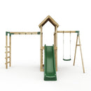 Rebo Extended Tower Wooden Climbing Frame with Swings & Slide - Arvon