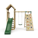Rebo Extended Tower Wooden Climbing Frame with Swings & Slide - Bear