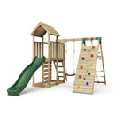 Rebo Extended Tower Wooden Climbing Frame with Swings & Slide - Bear