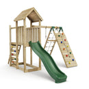 Rebo Extended Tower Wooden Climbing Frame with Swings & Slide - Bear