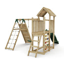 Rebo Extended Tower Wooden Climbing Frame with Swings & Slide - Bear