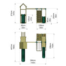 Rebo Extended Tower Wooden Climbing Frame with Swings & Slide - Crestone