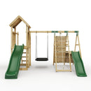 Rebo Extended Tower Wooden Climbing Frame with Swings & Slide - Crestone