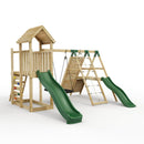 Rebo Extended Tower Wooden Climbing Frame with Swings & Slide - Crestone